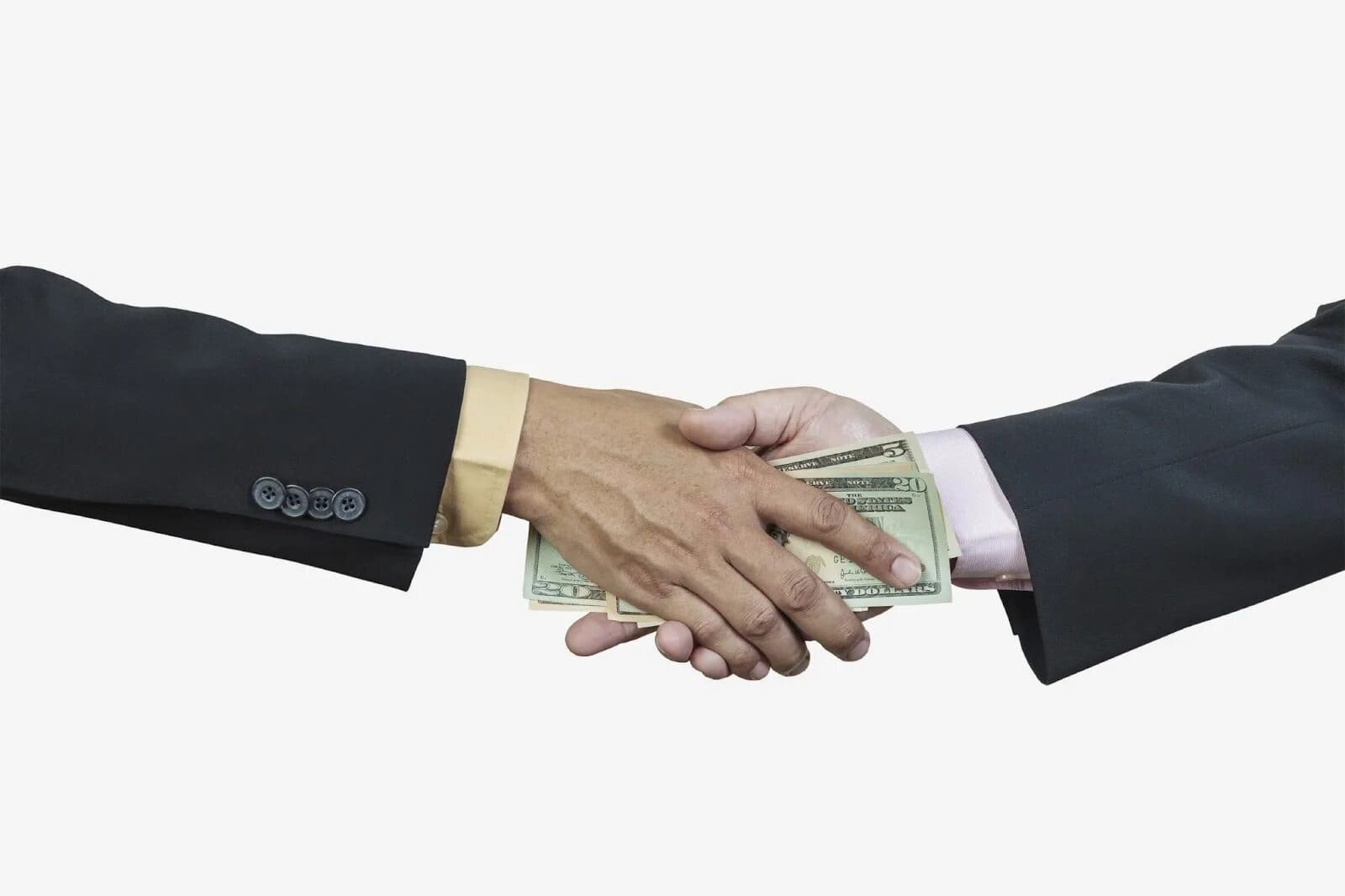 Hands exchanging money